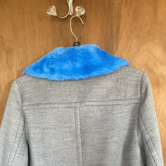 Relist 2/6/23 ❌ Nine West blue faux fur collar gray coat size S - Picture 7 of 17